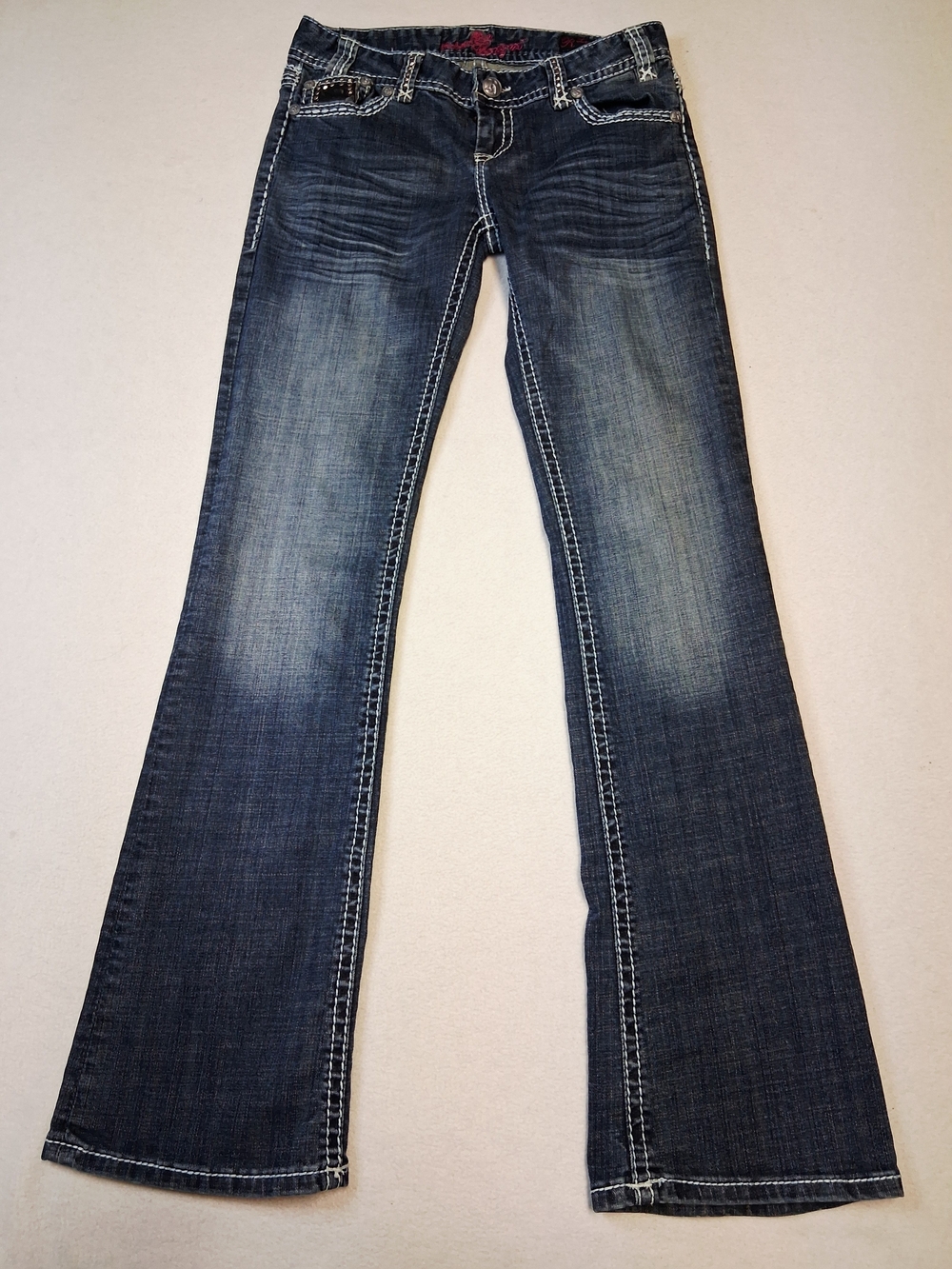 Rock & Roll Cowgirl Dark Wash Blue Boot Cut Jeans